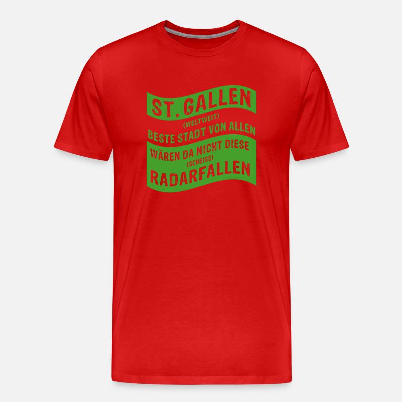 Radarfallen St.Gallen - einzigartig ! - Männer Premium Bio T-Shirt - Rot