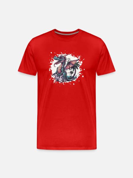 Dragon Summer Holiday - Men's Premium Organic T-Shirt - red