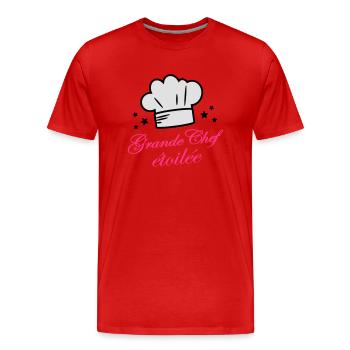 grande chef étoilée - T-shirt bio Premium Homme - rouge - Devant - Damien (186cm)