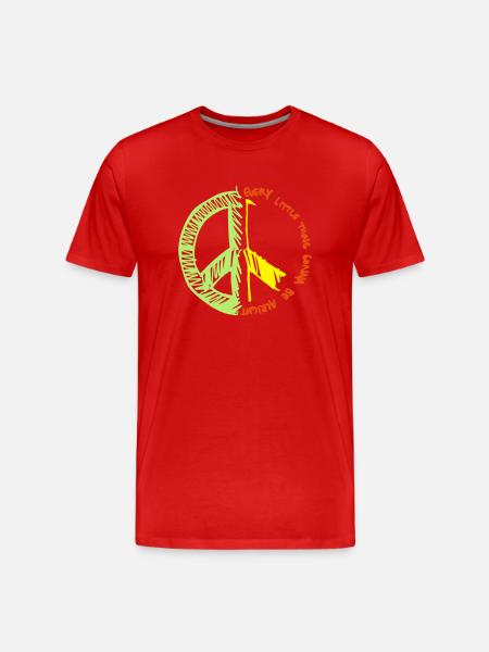 Peace - Männer Premium Bio T-Shirt - Rot