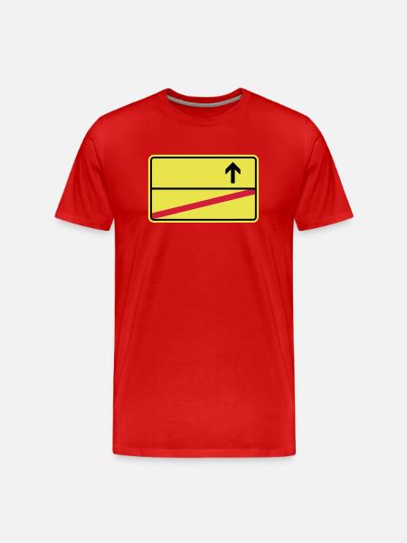 Ortsschild - Männer Premium Bio T-Shirt - Rot