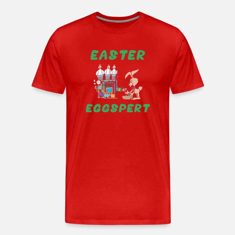Ostern Eggspert - Männer Premium Bio T-Shirt - Rot