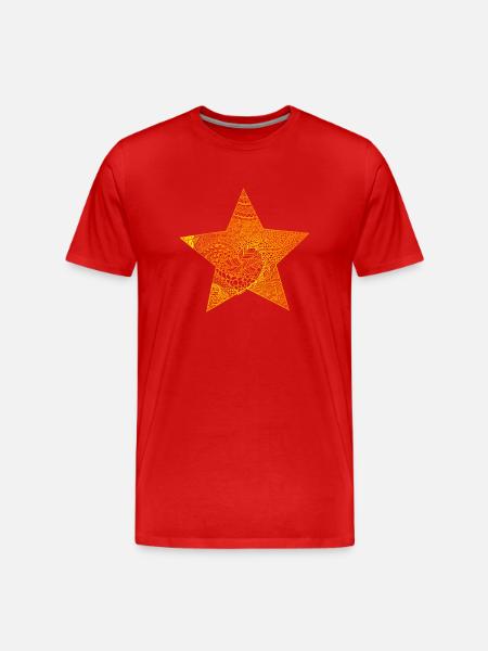 Orange Star - Männer Premium Bio T-Shirt - Rot