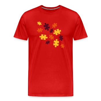 coloré puzzle modèle partie puzzle puzzle pièce p - T-shirt bio Premium Homme - rouge - Devant - Damien (186cm)