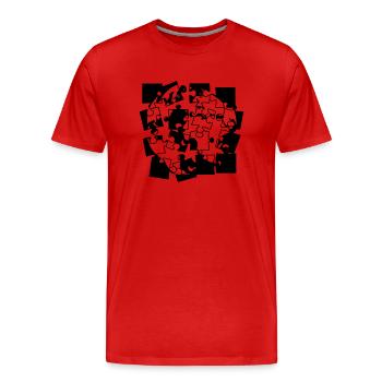 pièces de puzzle pièces de puzzle puzzle construire construire spi - T-shirt bio Premium Homme - rouge - Devant - Damien (186cm)
