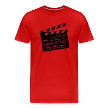 20 ans clap cinema anniversaire - T-shirt bio Premium Homme - rouge - Devant - Damien (186cm)