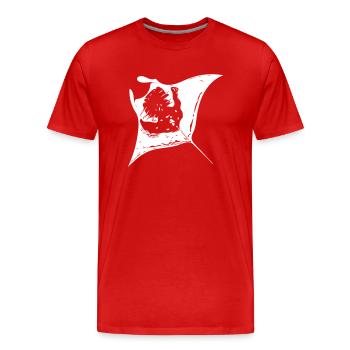 Raie manta - rayons du diable - T-shirt bio Premium Homme - rouge - Devant - Damien (186cm)