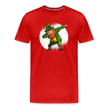 Dabbing Leprechaun St. Patrick’s Day Trèfle irlandais - T-shirt bio Premium Homme - rouge - Devant - Damien (186cm)