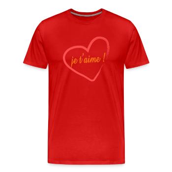 je taime - T-shirt bio Premium Homme - rouge - Devant - Damien (186cm)