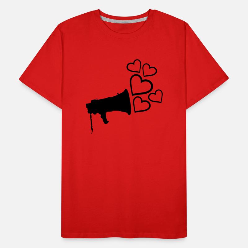 Les cœurs aiment la conception de mégaphones T-shirt bio Premium Homme
