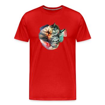 Oni Japanisches Monster - Männer Premium Bio T-Shirt - Rot - Vorne - Damien (186cm)
