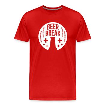 Beer break - Men's Premium Organic T-Shirt - red - Front - Damien (186cm)
