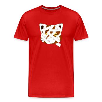 Panda roux déguisé en momie pour Halloween - T-shirt bio Premium Homme - rouge - Devant - Damien (186cm)