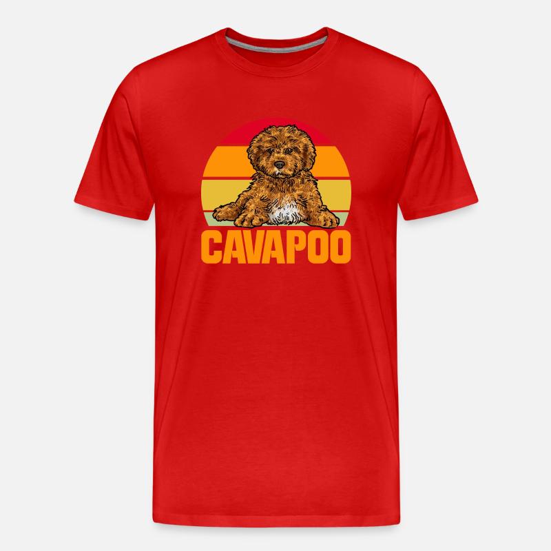 Cavapoo Cavoodle Capoodle Chien - T-shirt bio Premium Homme - rouge