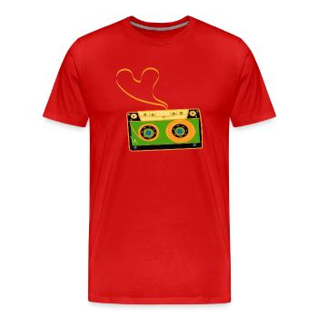 Cassette Band Heart - T-shirt bio Premium Homme - rouge - Devant - Damien (186cm)