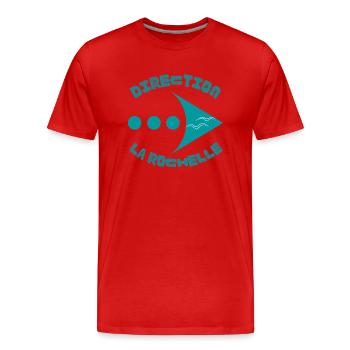 Direction LA ROCHELLE - T-shirt bio Premium Homme - rouge - Devant - Damien (186cm)