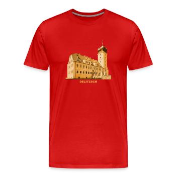 Château Delitzsch Baroque Saxe Saxe du Nord - T-shirt bio Premium Homme - rouge - Devant - Damien (186cm)