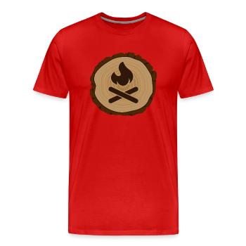 bushcraft wildcamping survival lagerfeuer - Männer Premium Bio T-Shirt - Rot - Vorne - Damien (186cm)