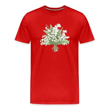 Bouquet de muguet - T-shirt bio Premium Homme - rouge - Devant - Damien (186cm)