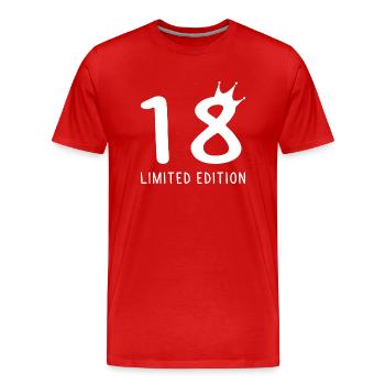 18e anniversaire édition limitée dix-huit B-day - T-shirt bio Premium Homme - rouge - Devant - Damien (186cm)