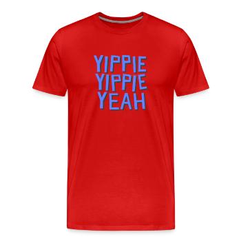 Yippie Yippie Yeah - Die 2000er-Party - Männer Premium Bio T-Shirt - Rot - Vorne - Damien (186cm)