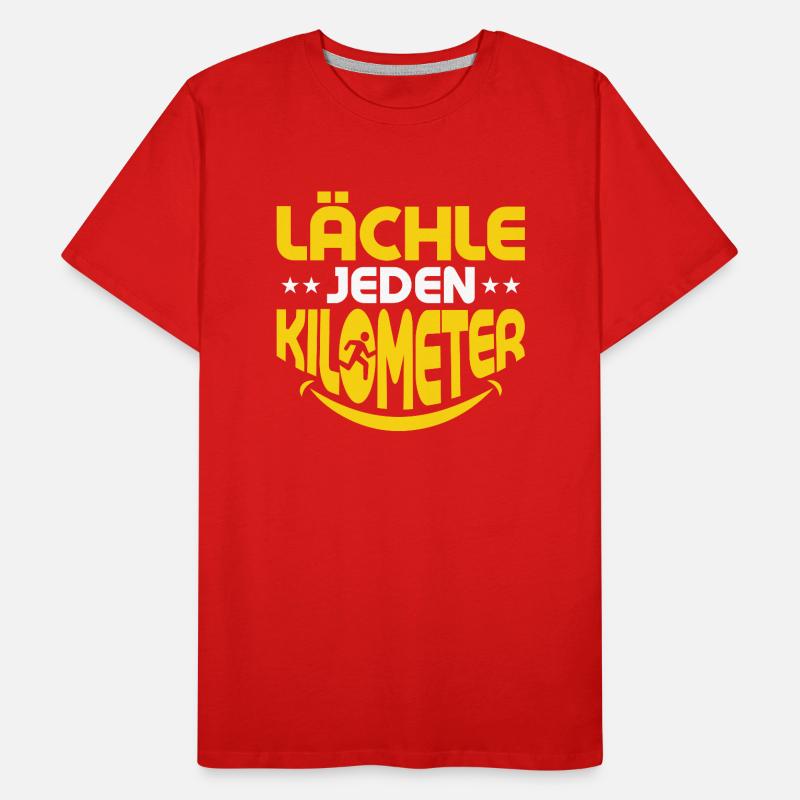 Lächle jeden Kilometer Laufen Joggen Männer Premium Bio T-Shirt
