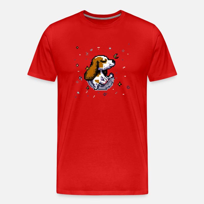 beagle head - Männer Premium Bio T-Shirt - Rot
