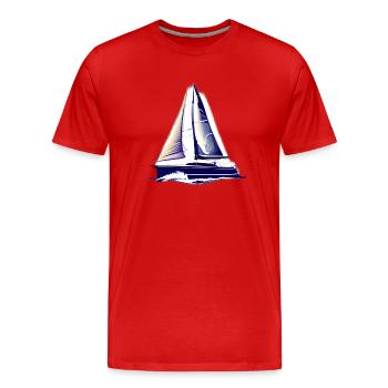 voilier voilier voilier voilier voilier voilier - T-shirt bio Premium Homme - rouge - Devant - Damien (186cm)