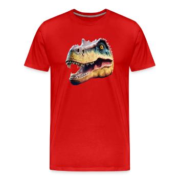Dino Head - Tête de dinosaure - T-shirt bio Premium Homme - rouge - Devant - Damien (186cm)