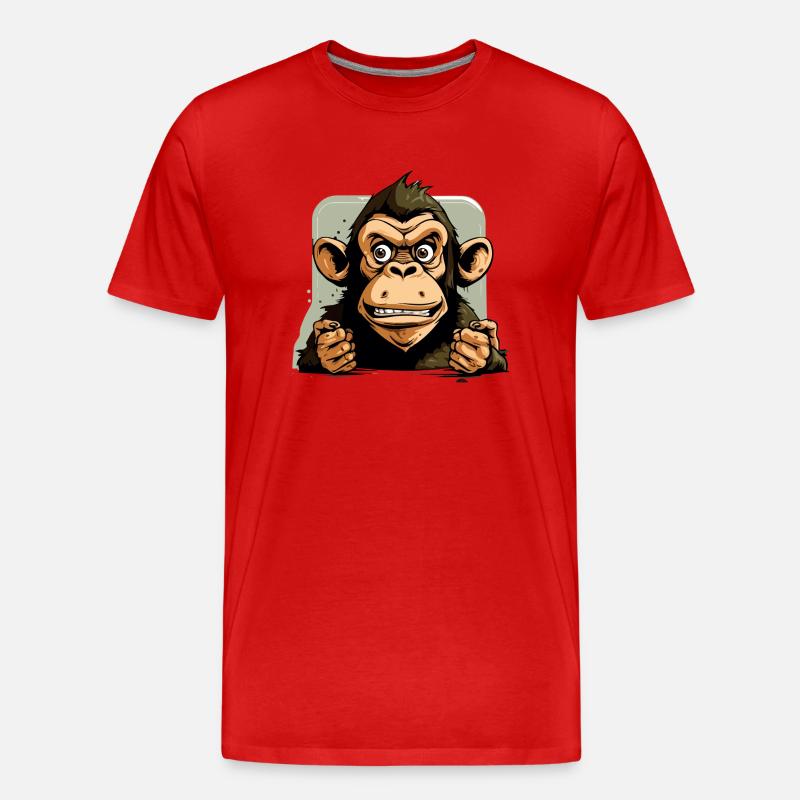 Basil der Schimpanse - Männer Premium Bio T-Shirt - Rot