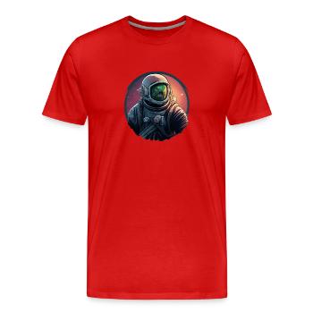 Astronaut - Männer Premium Bio T-Shirt - Rot - Vorne - Damien (186cm)