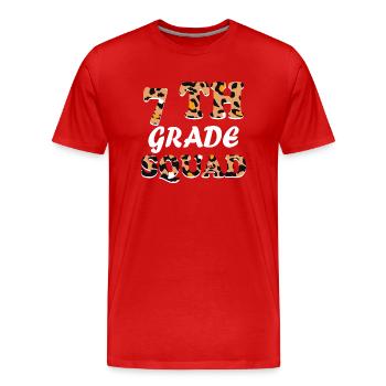 Cadeaux d’enseignant Leopard 7th Grade - T-shirt bio Premium Homme - rouge - Devant - Damien (186cm)