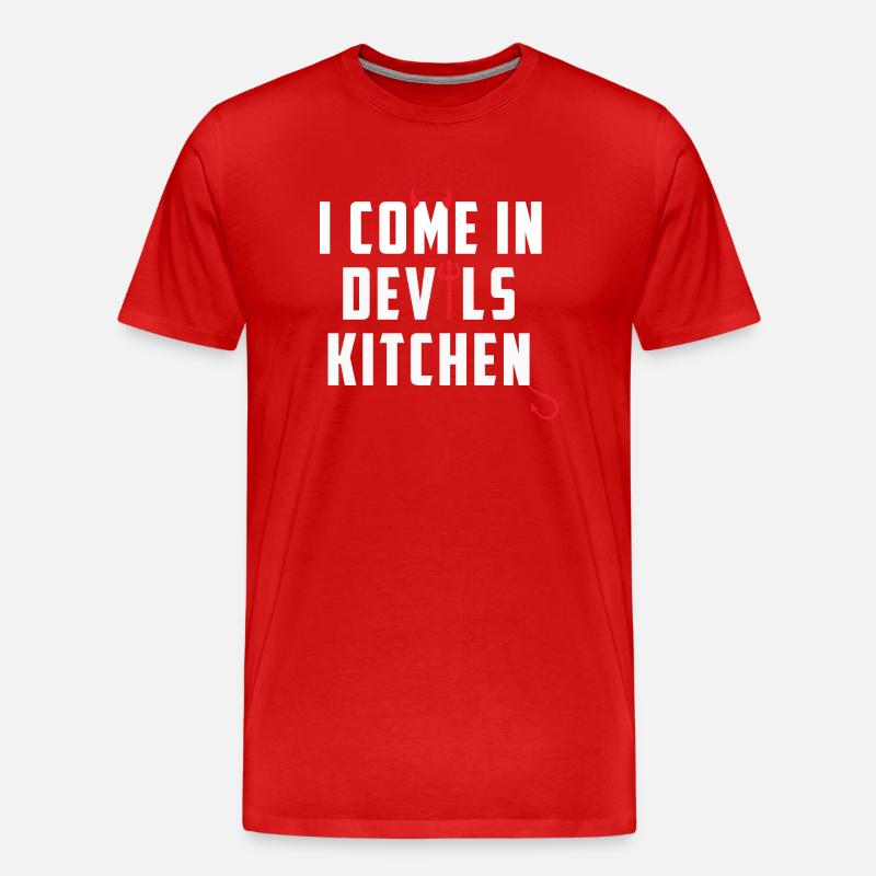 I come in devils kitchen Denglisch Lustige Sprüche - Männer Premium Bio T-Shirt - Rot