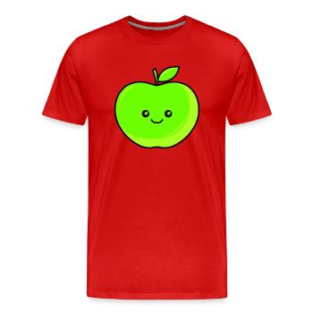 apfel - Männer Premium Bio T-Shirt - Rot - Vorne - Damien (186cm)