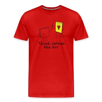Think outside the box - Men's Premium Organic T-Shirt - red - Front - Damien (186cm)
