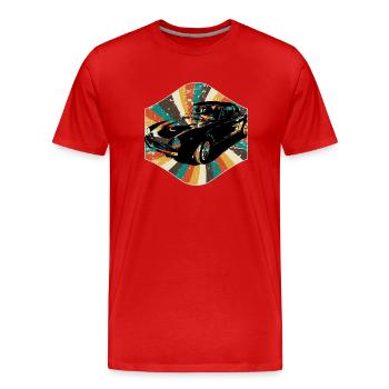 Voiture classique - T-shirt bio Premium Homme - rouge - Devant - Damien (186cm)