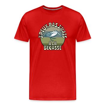 J’peux pas j’vais à la bécasse - T-shirt bio Premium Homme - rouge - Devant - Damien (186cm)