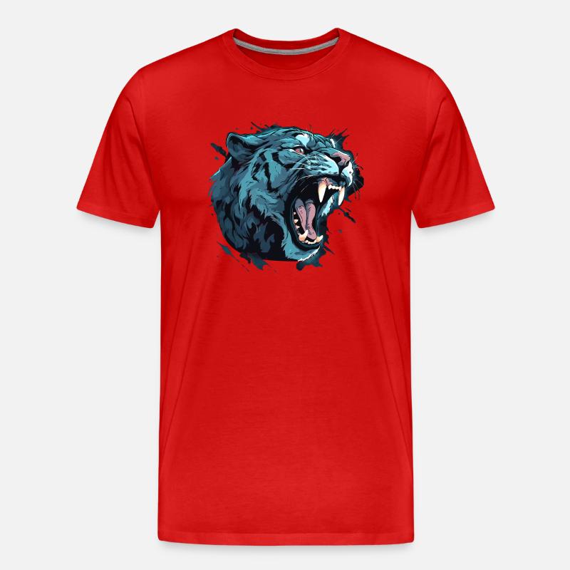 Säbelzahntiger - Sabertooth v2 - Männer Premium Bio T-Shirt - Rot