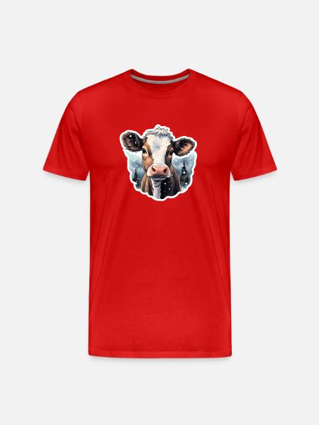 Beef in the snow - Men's Premium Organic T-Shirt - red