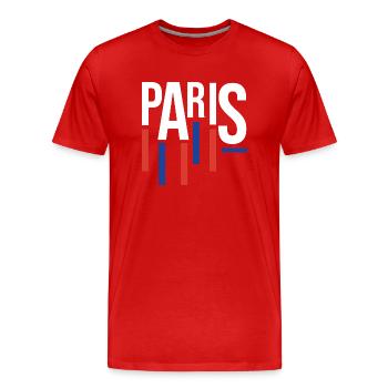 Souvenir classique de Paris - T-shirt bio Premium Homme - rouge - Devant - Damien (186cm)
