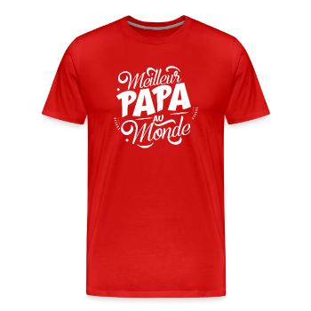 Meilleur papa du monde - T-shirt bio Premium Homme - rouge - Devant - Damien (186cm)