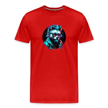 Cyber panda - T-shirt bio Premium Homme - rouge - Devant - Damien (186cm)