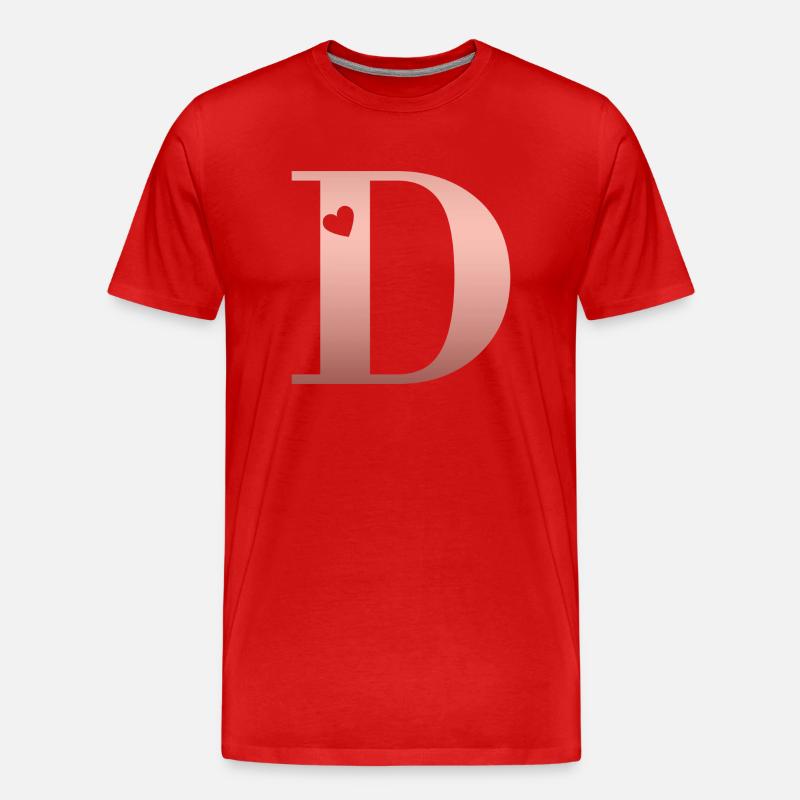 Buchstabe D Roségold - Männer Premium Bio T-Shirt - Rot