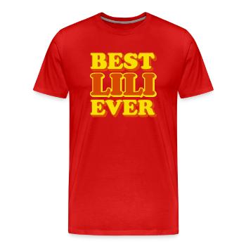 Lili prénom drôle cadeau - T-shirt bio Premium Homme - rouge - Devant - Damien (186cm)