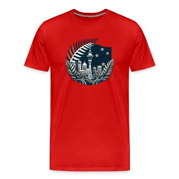 Nouvelle-Zélande Aotearoa Kiwi 13 - T-shirt bio Premium Homme - rouge - Devant - Damien (186cm)