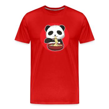 Panda isst Ramen Ramen -Enthusiast - Männer Premium Bio T-Shirt - Rot - Vorne - Damien (186cm)