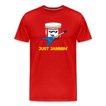 Jam Worth Gitarrist - Männer Premium Bio T-Shirt - Rot - Vorne - Damien (186cm)