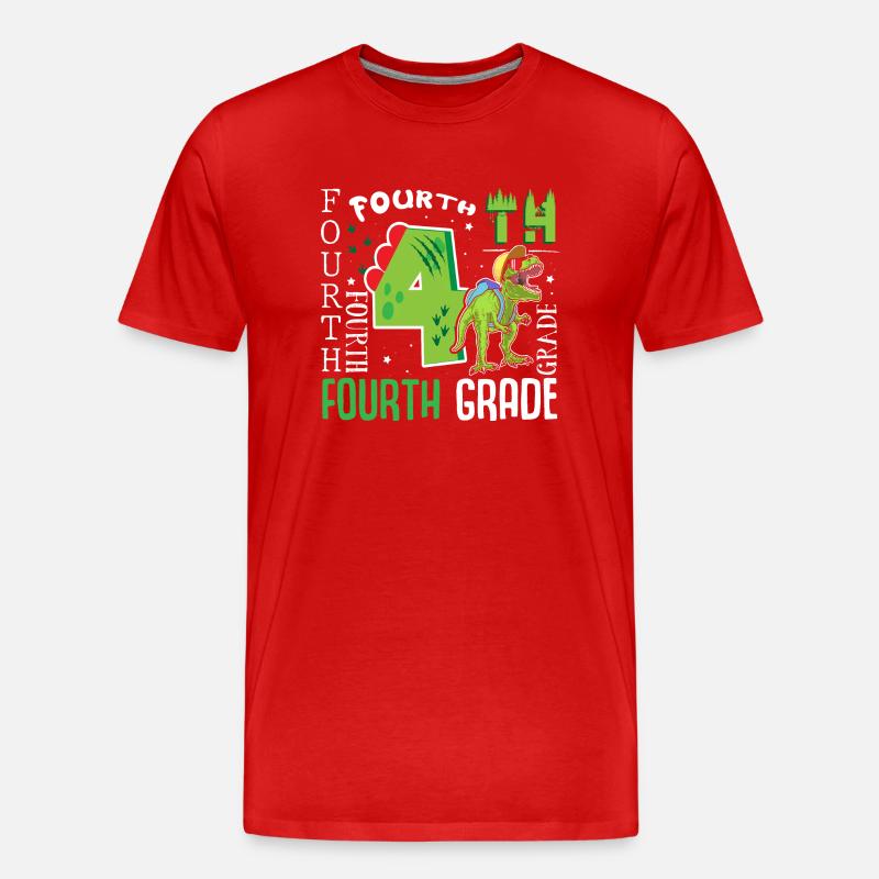 4. Klasse Dino T-Rex - Männer Premium Bio T-Shirt - Rot