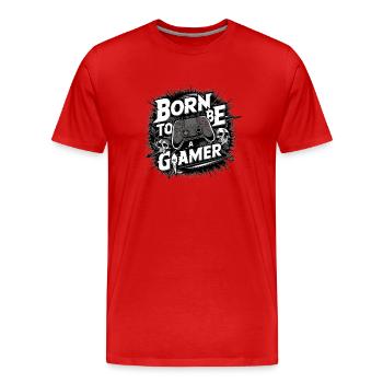 Geboren, um ein Gamer zu sein - Männer Premium Bio T-Shirt - Rot - Vorne - Damien (186cm)