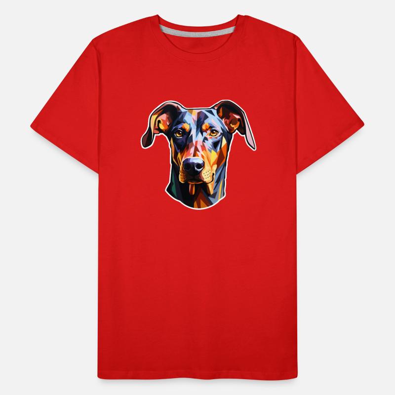 Doberman Head Psychedelic Men's Premium Organic T-Shirt